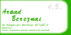 arpad bereznai business card